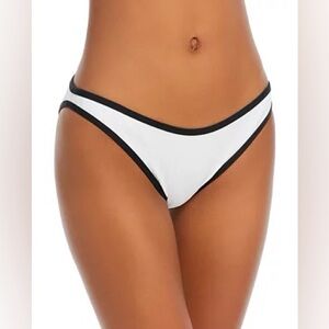 Solid & Striped White & Black bikini bottom NWT